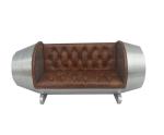 Velvet Aviator Engine Alumium Covered Sofa