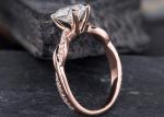 Mossianite 2.5ct Oval Engagement Ring 18K Rose Gold Material