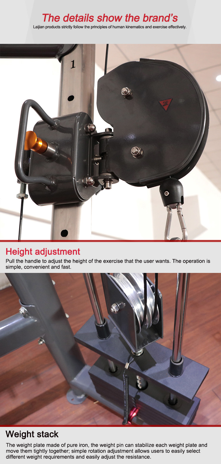Adjustable Dual Pulley Cable Training Crossover Machine For Commercial Gym