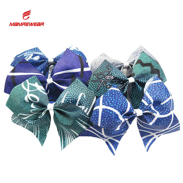 Ponytail Sublimation Personalized Cheer Bows / Senior Cheer Bows For Decoration