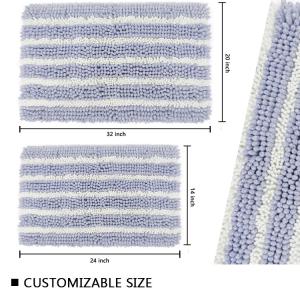 Quality Light Purple Anti Slip Chenille Bath Mat For Living Room wholesale