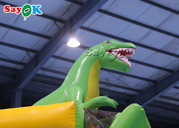 Inflatable Jumping Bouncer Inflatable Dinosaur Slide Themed Inflatable Water Slide 9.3x2x3.5mH Logo Printing