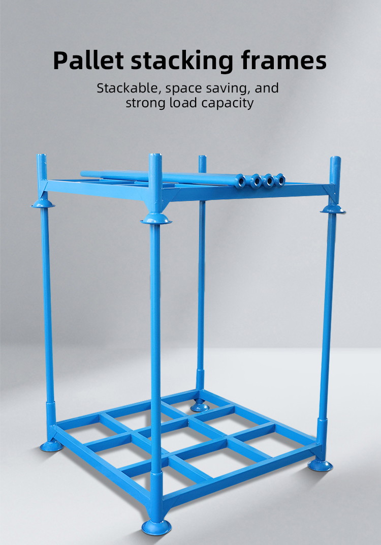 Commercial Galvanized Mild Steel Stackable Pallet Converter for Customized Storage Warehouse Stackable Organization Solution