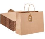 Gravure Printing Flat Bottom Kraft Paper Bag for Merchandise Nature Clothes