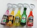 Shinny Gifts Beer Bottle Shape Liquid Bottle Opener with Magnet Promo Gifts