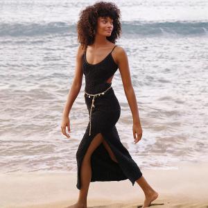 Quality Summer Sleeveless Hollow Backless Beach Maxi Dress wholesale
