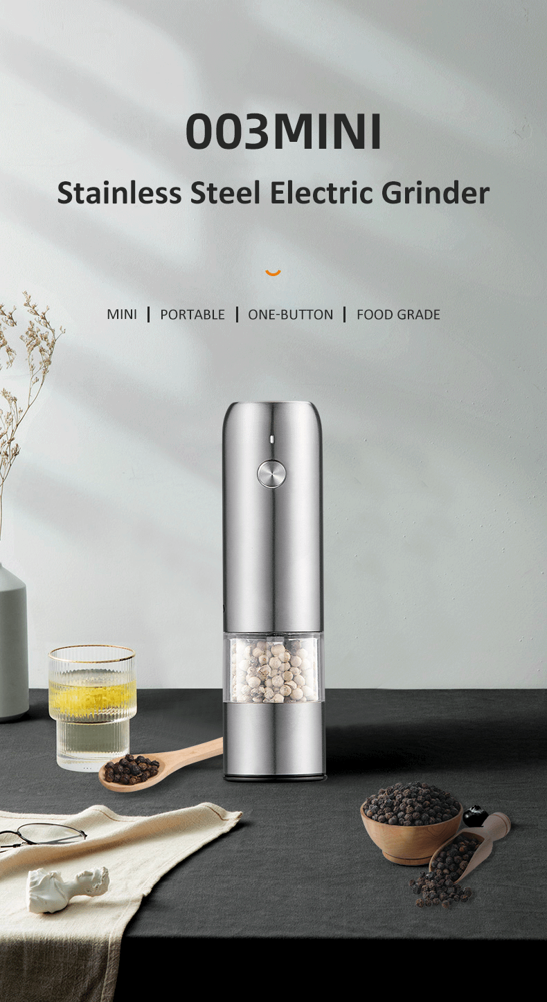 Salt Pepper Mills with Ceramic Burr Core Stainless Steel Mini Electric Grinder Set ' Needs