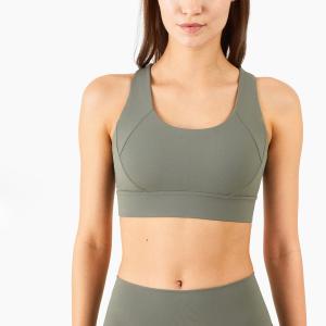 Quality Criss Cross Back Padded Strap Sports Bras For Women Yoga Fitness Tops wholesale