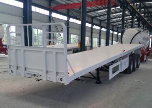 Quality 20ft / 40ft Container Semi Flatbed Trailers 3 Axles 30 - 60 Tons 13m Length wholesale