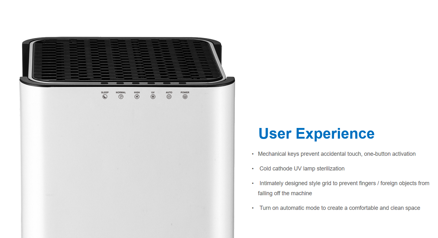 50dB Portable Hepa Air Purifier 41W CB Office Air Purifier With UV Light