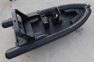 Quality Black Hypalon color Rigid Hull Inflatable RHIB Boat with Outboard Motor for fishing and rescue wholesale