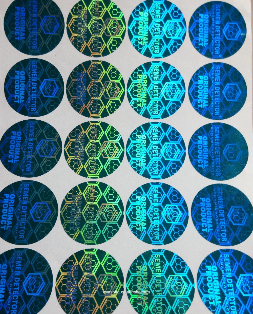 Anti Counterfeit Gold And Silver Security Hologram Stickers