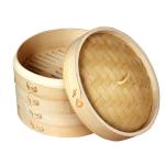 2 Tier Small Wood Steamer Holder Rack Basket Set Favors 10'' Mini Bamboo Steamer