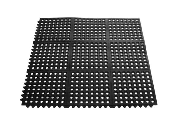 Rubber Flooring Mat Antifatigue Mat Anti-slip Rubber Mat With Holes Interlocking