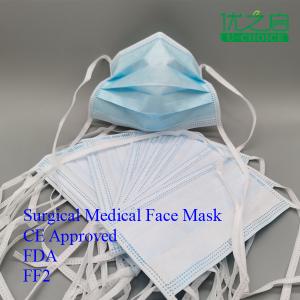 Quality Disposable Surgical Medical Mask 0.5 - 10 Microns Dia Bfe Min 95 % Ce Standard wholesale