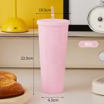 Studded Tumbler With Straw | Double Wall Tumbler Perfect For Hot And Cold Drinks