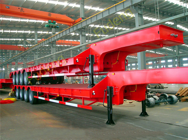 Heavy Duty Semi Lowboy Trailer , Multi Axles Low Loader Semi Trailer