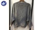 Lightweight Lady Pointell Bat Sleeves Cardigan / Womens Knit Sweater Gray Color