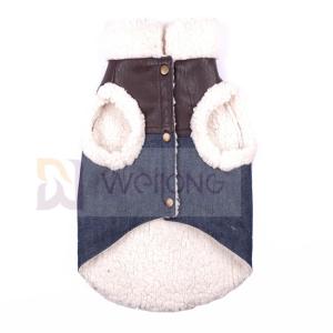 Quality 100% Poly Soft Dog Denim Sherpa Jacket Sherpa Lined Dog Jacket wholesale