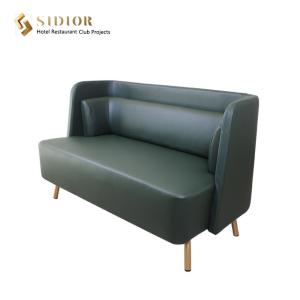 Quality PU Leather Upholstery Restaurant Booth Sofa 62cm width Stainless Steel Base wholesale