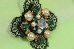 Fashion Leaf Cloth Lace Rhinestone Patch For Custome Dress Direction