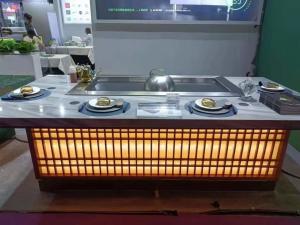 Quality Commercial Alloy Steel Teppanyaki Grill Table With Electrostatic Fume Purifier wholesale