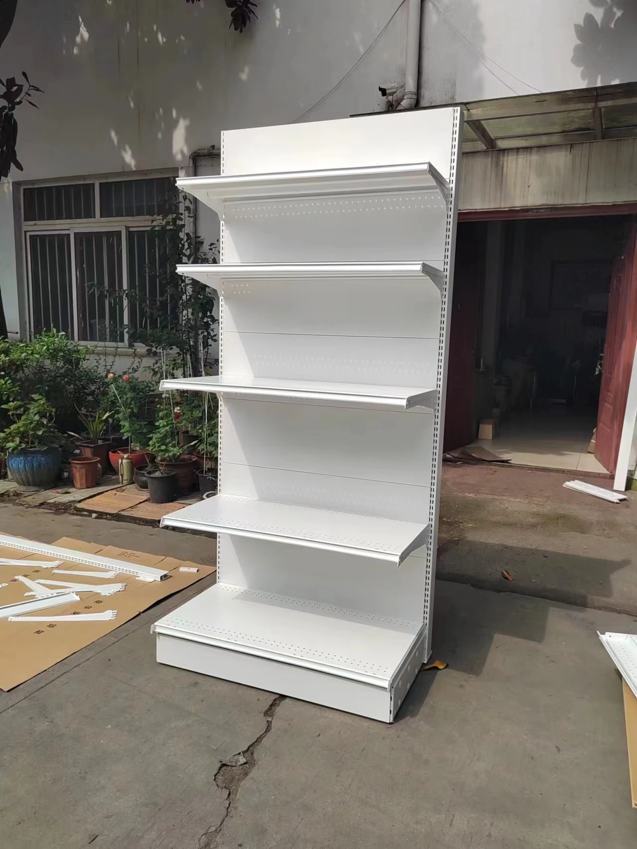 Factory Custom Size Color Mental Gondola Shelf Supermarket Shelf Grocery Magasin Market Retail Estantes Shelving