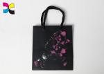 Gold Foil Logo Printed Shopping Paper Bags / Personalized Black Gift Bags