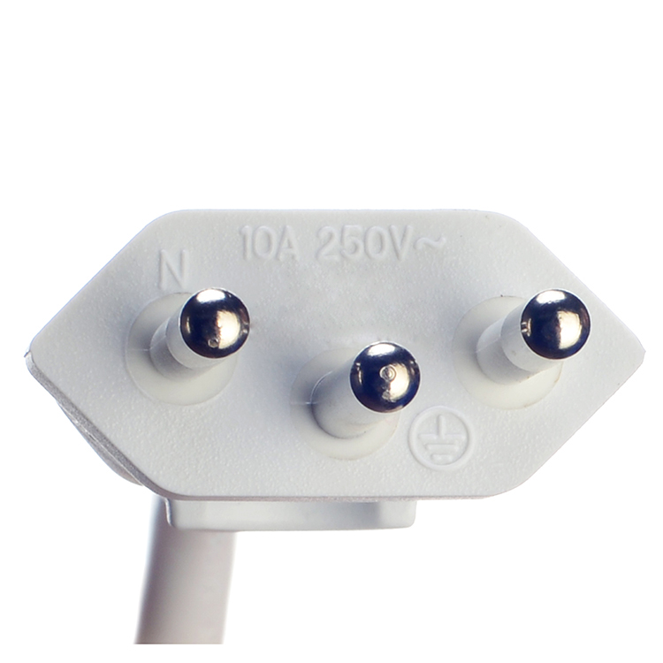 Customization Brazil 10A/250V 3 Pin Plug 3x0.75MM2 PS4 Power Cable for Salt Lamp Certified by DIN VDE 0620/EN 50075 1990