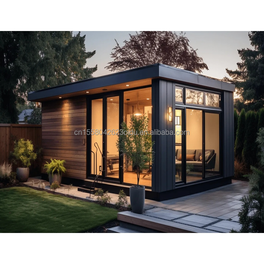 50/75/100mm Wave Sandwich Panel Wall EU Modern Design Steel Structure Building for Log Hotels or Mobile Little House Prefabricated Home