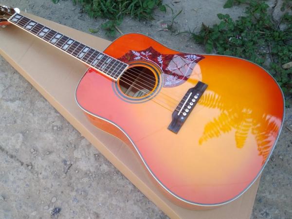 Top Quality 41 inch Orange color G Hummingbird classic acoustic guitar,Factory