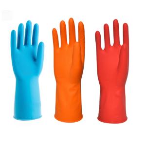 Quality Reusable Flocklined Household Cleanning Gloves 300mm Natrual Latex Gloves wholesale