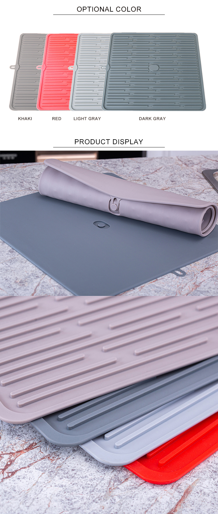 OEM Multifunctional Silicone Kitchenware Silicone Drying Mat