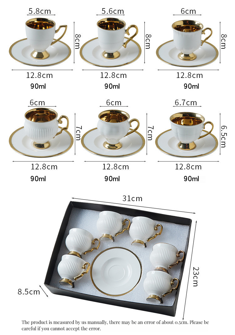 Release Arabian Design Ceramic Coffee Cups for Coffee Shops Customized Logo