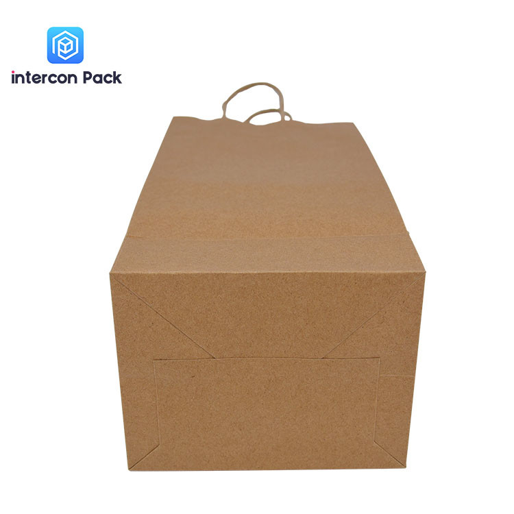 UV Coating Recycled Kraft Shopping Bags Lightweight Reusable