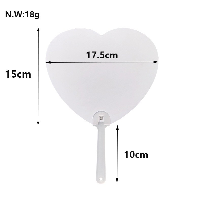 DIY Double-Sided Printed Sublimation Advertising Fan Promotional Gift PET Plastic Fan