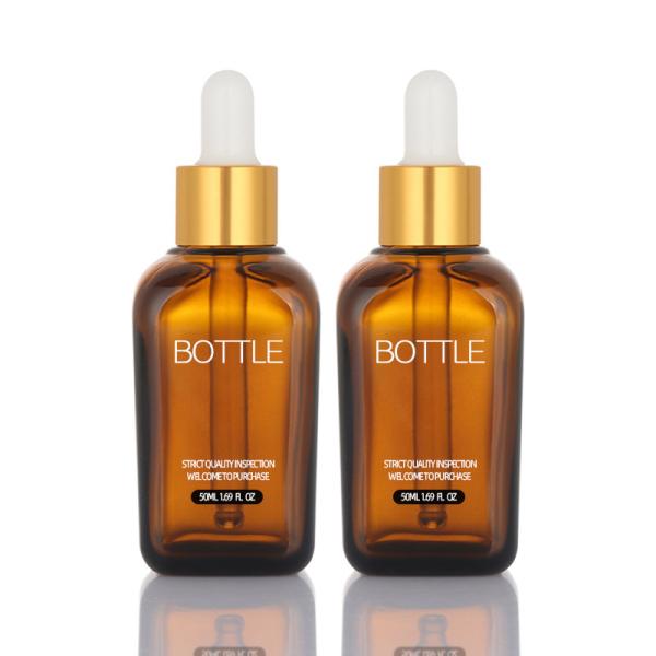 50ml Dropper Empty Serum Container Cosmetic Hair Oil Custom Logo Glass Serum