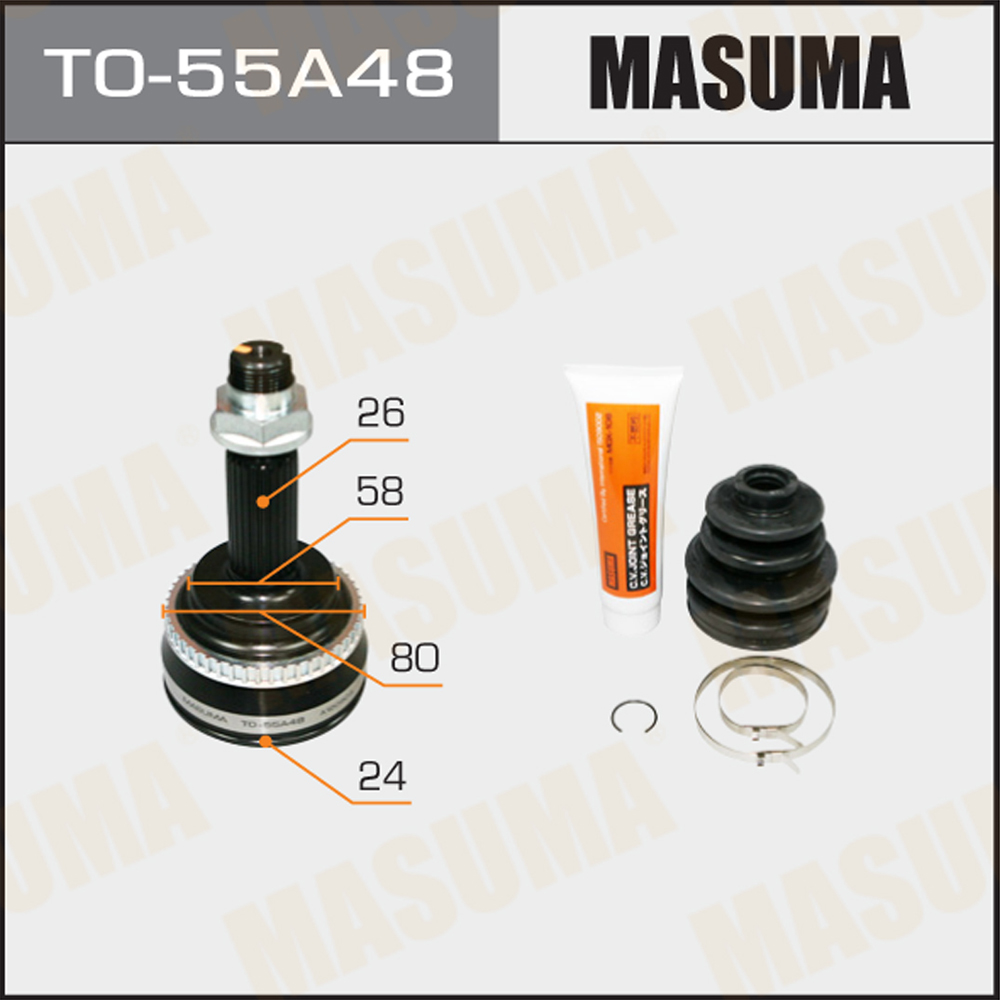 TO-55 MASUMA Universal Auto CV Joint BZB40 1BZFPE for TOYOTA COROLLA FIELDER CE121G