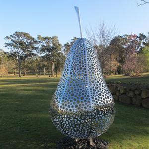 Quality Outside Design Abstract Metal Garden Sculptures Pear Fruit Sculpture wholesale