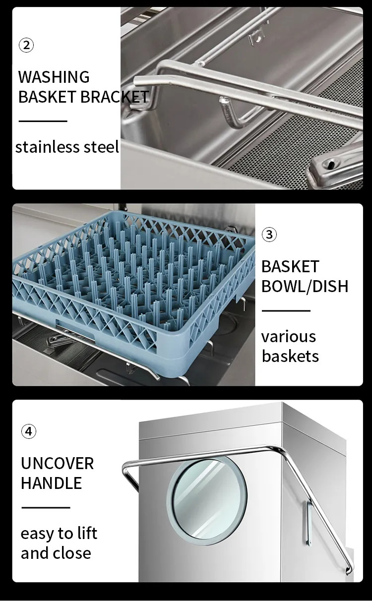 Customized Rack Conveyor Dishwasher Washing Machine Semi Integrated CE