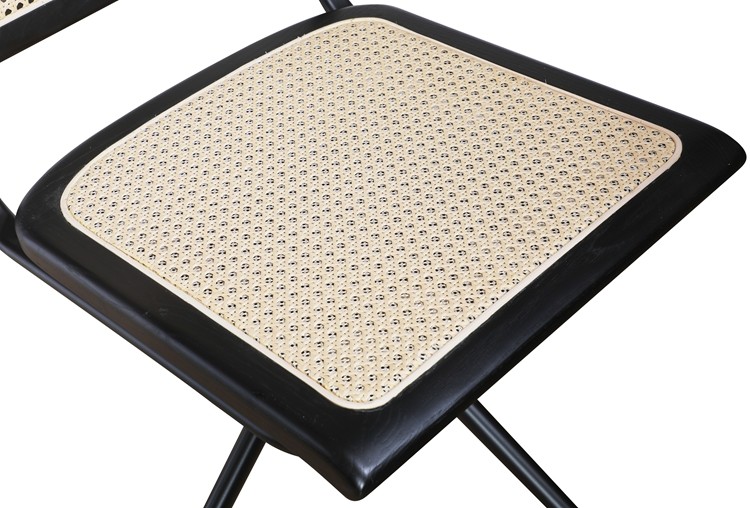 0.121CBM Executive Desk Rattan Office Chairs Wooden Black 46cm With Wheels Oem
