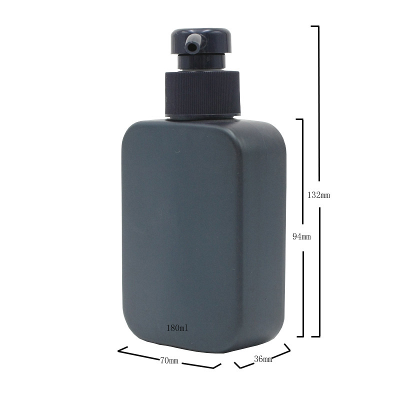 180ml Square HDPE Men's Lotion Facial Cleanser Pump Bottle