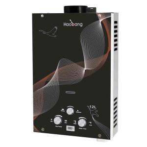 Quality LPG NG Water Heater Black Glass Panel 6L Instant Water Heating wholesale