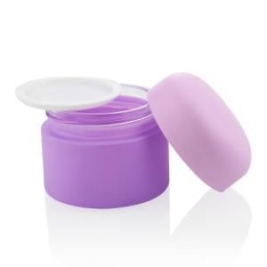 Quality Cosmetic Packaging 15/20/30/50/100g Body Cream Matte Purple Cosmetic Cream Glass Jars wholesale