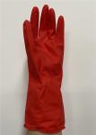 Household Red M60g Flock Lined Latex Gloves For Cleaning
