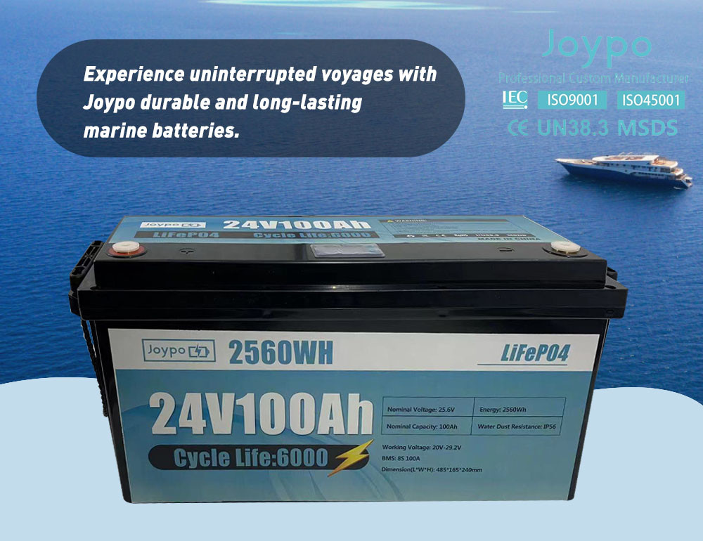 12V 24V Marine Lithium Battery 100Ah 200Ah Anti Vibration Fishing Boat Batteries