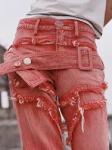 Straight Fashion Casual Pants Pink Plain Pattern Cotton Material
