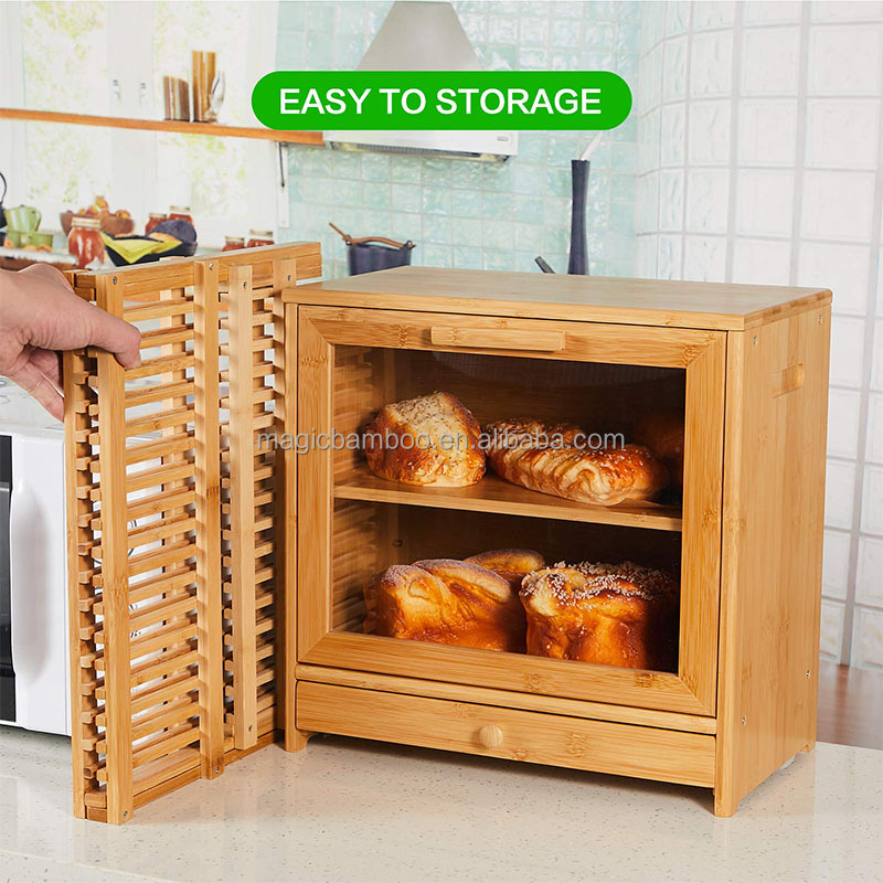 Collapsible 3 tier Bamboo Wooden Dish Drying Rack With Utensil Holder