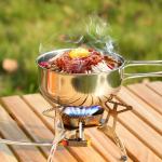 OEM Hiking Picnic Outdoor Cookware Set Stainless Steel Non Stick