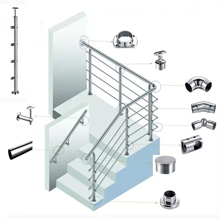 Stainless Pool Fencing Rectangle Glass Railing Spigot Standing Glass Clamp